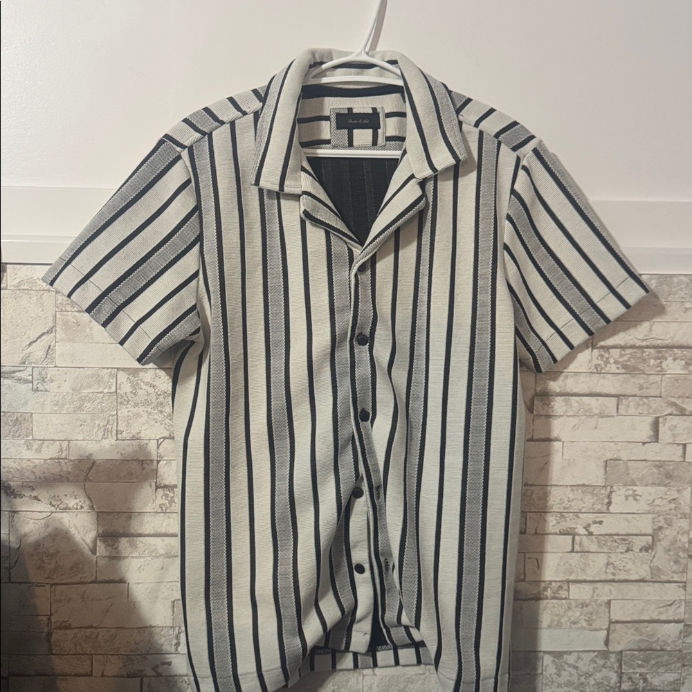 5 for $30 Classic Black and White Striped Men's Polo